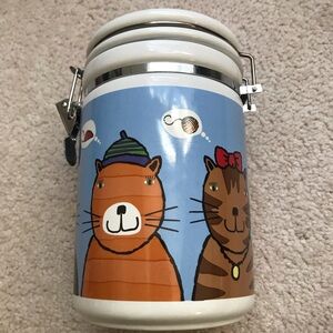Like New! Whimsical Cat People Stoneware Storage Jar – Signatures Housewares